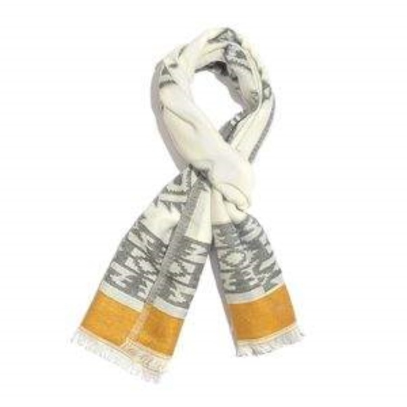 Accessories - White, Mustard and Graphite scarf
